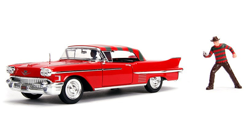 Jada 31102 1/24 1958 Cadillac Series 62 w/Freddy Krueger Figurine - A Nightmare on Elm Street (8114212765933)