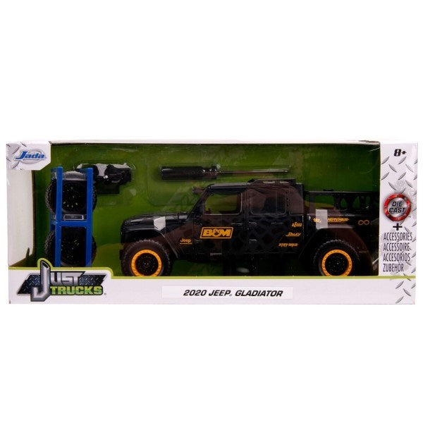 Jada 32423 1/24 2020 Jeep Gladiator (Black/Yellow) w/Wheel Rack - Just Trucks (8062701764845)