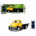 Jada 33848 1/24 1952 Chevrolet Coe Flatbed (Yellow/Black) w/Wheel Rack - Just Trucks - Hobby City NZ (8062702911725)