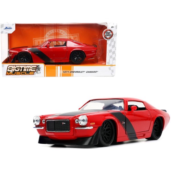 Jada 33879 1/24 1971 Chevrolet Camaro (Red/Black Stripes) - BigTime Muscle - Hobby City NZ