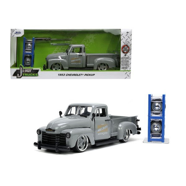 Jada 34023 1/24 1953 Chevrolet Pickup (Grey) w/Wheel Rack - Just Trucks - Hobby City NZ