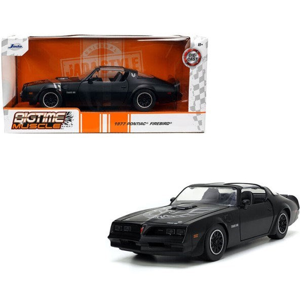 Jada 34038 1/24 1977 Pontiac Firebird (Matt Black) - BigTime Muscle - Hobby City NZ