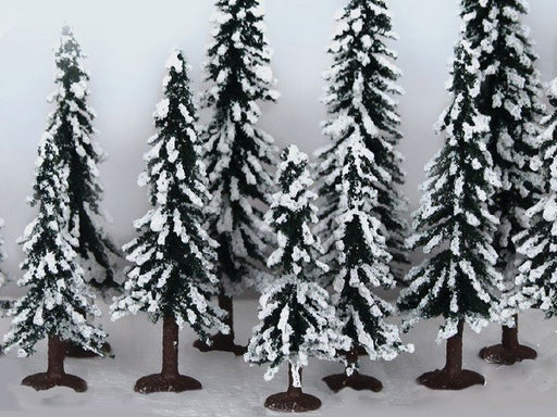 JTT Scenery 92077 Evergreen Pines with Snow 3-5" (75-150mm) - 10pk - Hobby City NZ (8150704226541)