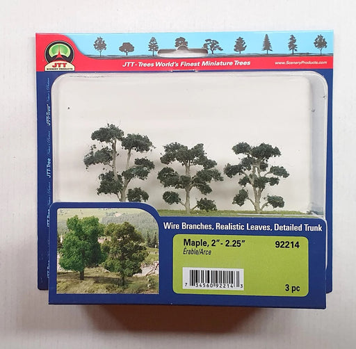 JTT Scenery 92214 Maple Trees 50- 57mm (3) (8346421690605)