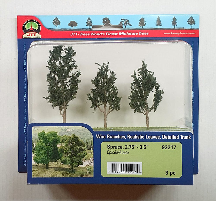 JTT Scenery 92217 Spruce Trees 70- 89mm (3) - Hobby City NZ (8346421821677)