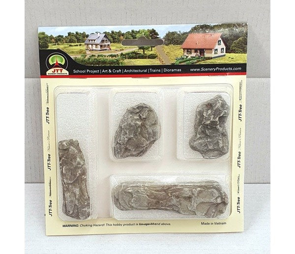 JTT Scenery 95351 Pre-Painted Rocks: Surface Rocks - 4pk (8531204276461)