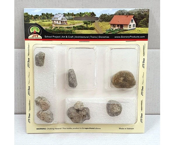 JTT Scenery 95353 Pre-Painted Rocks: Boulders - 8pk (8324797694189)