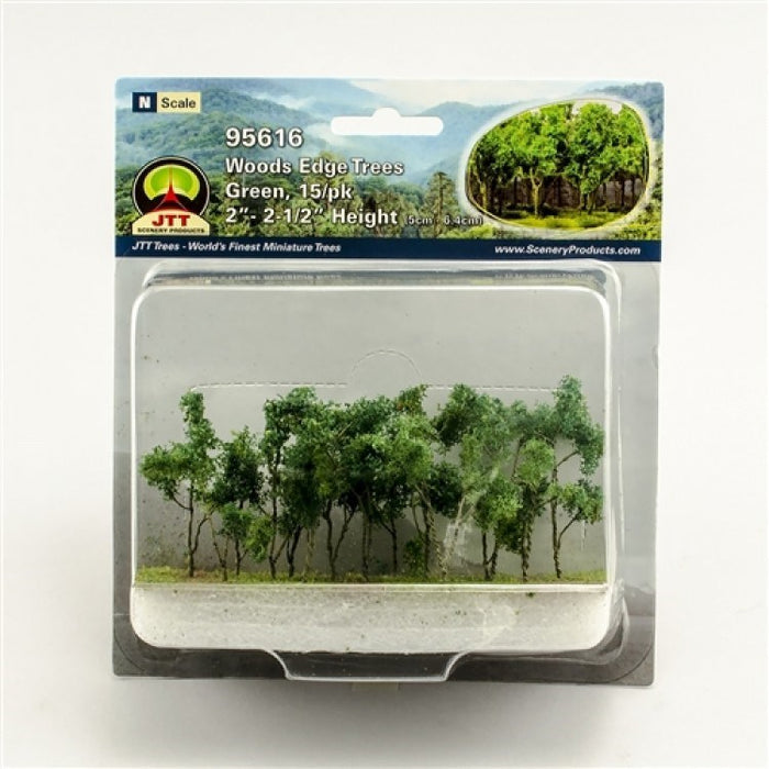 JTT Scenery 95616  N Scale Wood Edge Trees (15 Pack) (8324648075501)