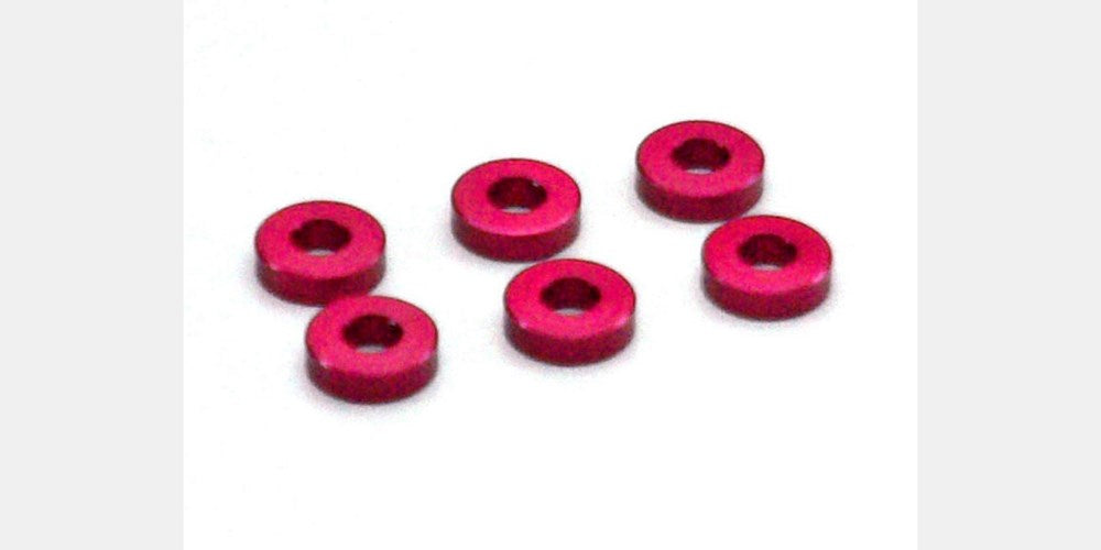 Kyosho W0144R Alum. Collar 2mm Red (6) (8324781146349)