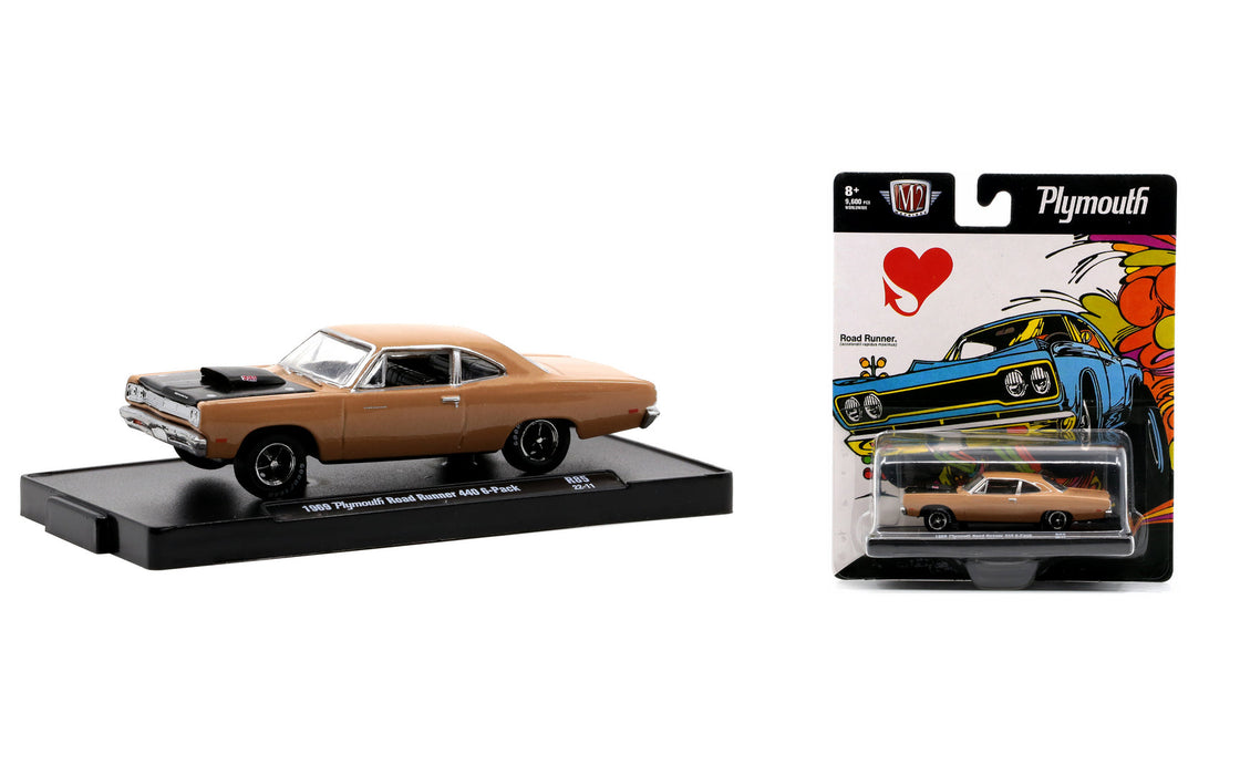 M2 Machines M2-11228-85A 1/64 1969 Plymouth Road Runner 400 6-Pack