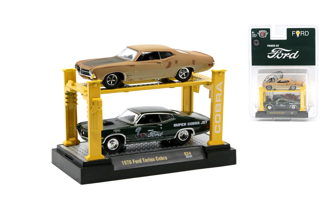 M2 Machines M2-33000-24A 1/64 1970 Ford Torino Cobra Twin Pack