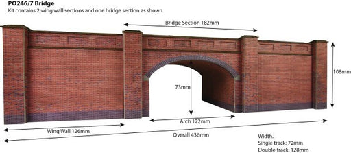 Metcalfe PO247 OO/HO Building Kit: Railway Bridge In Stone (7537702437101)