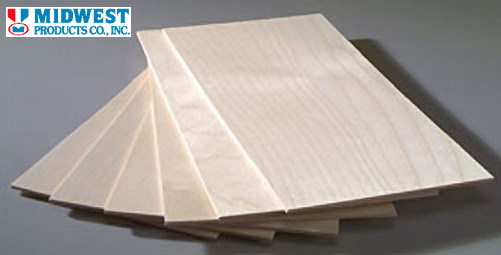 Midwest 5122 Birch Plywood 1/16 x 6 x 12" (1.59 x 152.4 x 304.8mm) - 1 Sheet - Hobby City NZ (8339683508461)