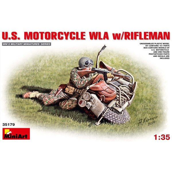 MiniArt 35179 1/35 U.S. Rifleman w/WLA Motorcycle (7759534162157)