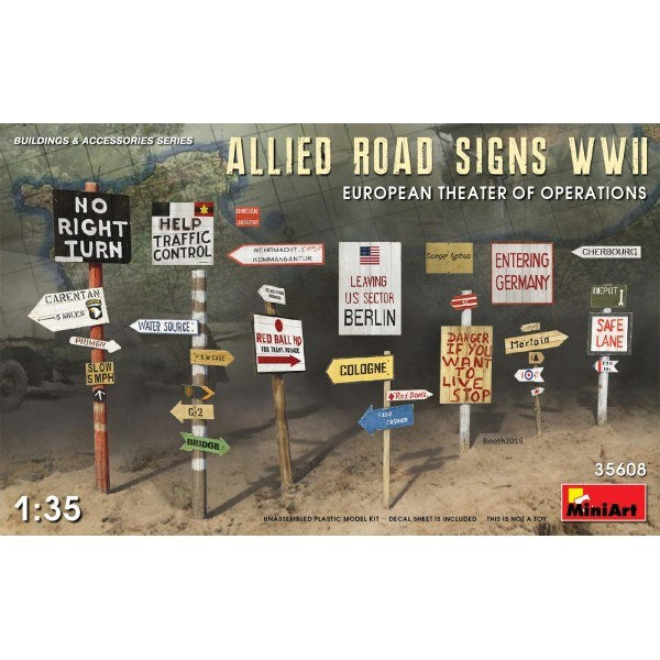 MiniArt 35608 1/35 ALLIED ROAD SIGNS WW2 EURO (7759542812909)