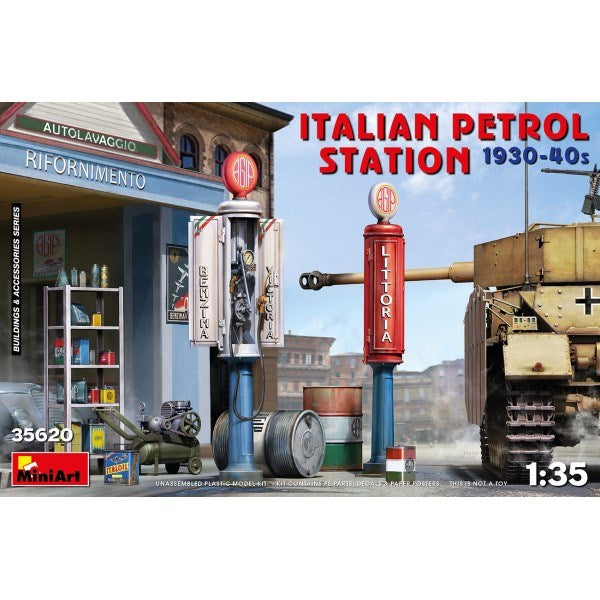 MiniArt 35620 1/35 ITALIAN PETROL STATION 1930/40 (7759543468269)