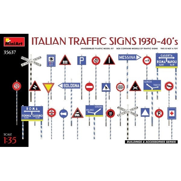 MiniArt 35637 1/35 IT TRAFFIC SIGNS 30/40's - Hobby City NZ (7759544058093)