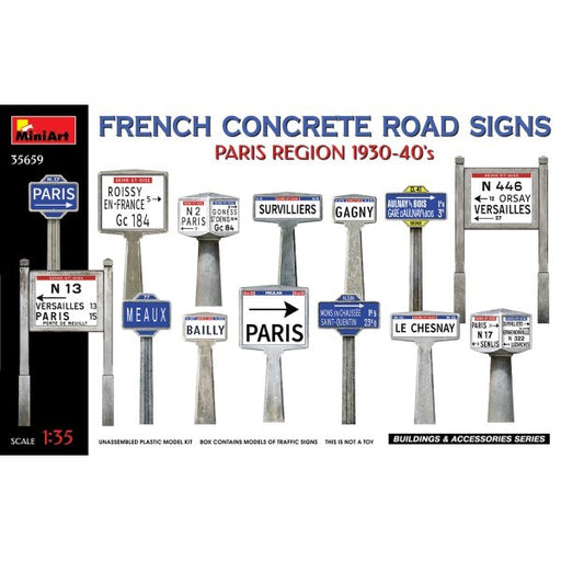MiniArt 35659 1/35 TRAFFIC SIGNS FRENCH '30's PARIS - Hobby City NZ (8137528344813)