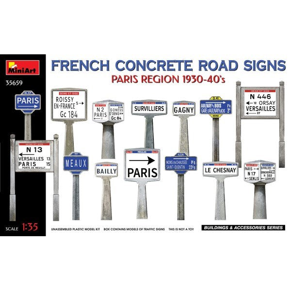 MiniArt 35659 1/35 TRAFFIC SIGNS FRENCH '30's PARIS - Hobby City NZ (8137528344813)