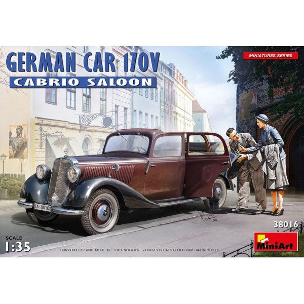 MiniArt 38016 1/35 GERMAN CAR 170V CABRIO SALOON - Hobby City NZ (7759545172205)