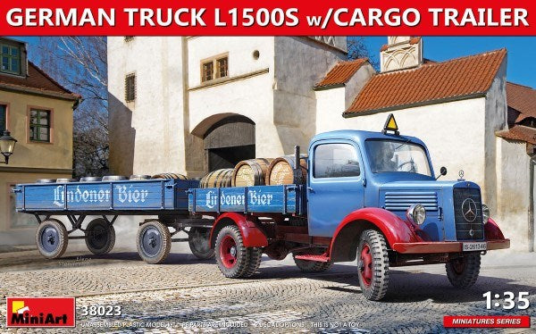 MiniArt 38023 1/35 GERMAN TRUCK L1500S W/TRAILER (7759536521453)