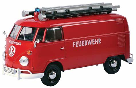 Motormax MX-79564 1/24 Volkswagen Type 2 (T1) Delivery Van- Fire Truck (8867974938861)