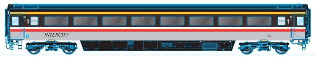 Oxford OX-OR763FO002 1/76 Mk3a Coach FO - BR Intercity Swallow 11008 (8867980804333)