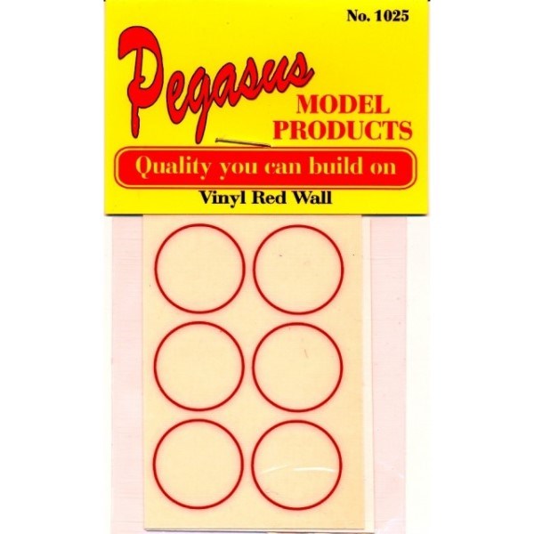 Pegasus Hobbies 1025 1/25 Self Adhesive Tire Redwalls - Thin (12pk) - Hobby City NZ (7859179323629)