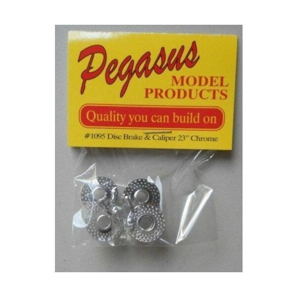 Pegasus Hobbies 1095 1/24 23" Disc Brakes and Calipers - Chrome (4pk) - Hobby City NZ