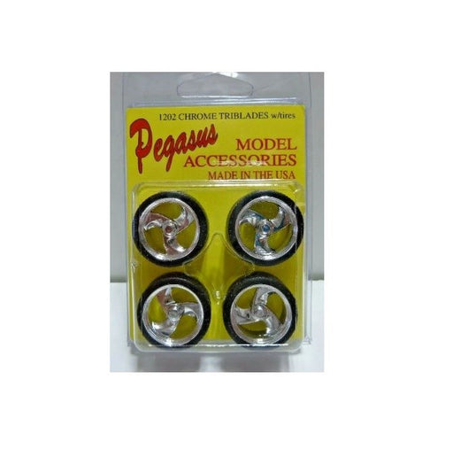 Pegasus Hobbies 1202 1/24 Tri-Blades Rims w/Tyres - Hobby City NZ (8191638995181)