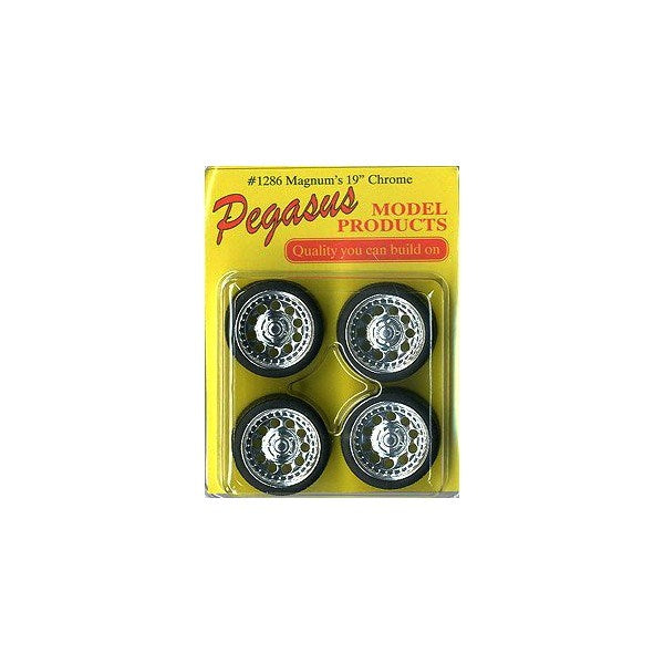 Pegasus Hobbies 1286 1/24 19" Magnum's Chrome Rims w/Tires (4pk) (8745094217965)