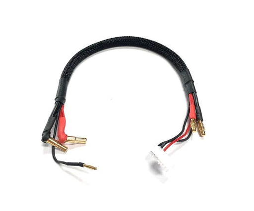 RC Pro RCP-BM043-V2 V2 Premium 4-5mm Stepped 90 Degree Covered Easy Pull Bullet - 4mm Charge Lead 350mm long 2S Balance with 7pin XH Plug. Braided Wrap & Glued Heat Shrink - Hobby City NZ (8446602576109)