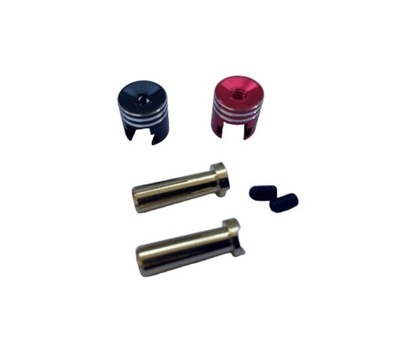 RC Pro RCP-BM062 Heatsink Bullet Plug Grips with 4mm Bullets (Black/Red) (8446600151277)