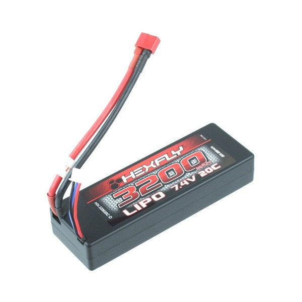 Redcat Racing 320030C-D HEXFLY 3200mAh 2S 7.4V 20C Hardcase LiPo w/Deans Plug (8008764981485)