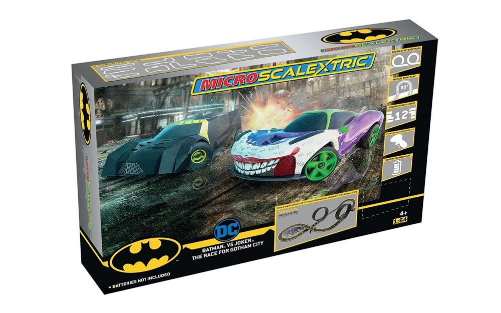 Scalextric G1177 Micro Batman vs Joker The Race For Gotham City - Battery Powered Set - Hobby City NZ (8090189267181)