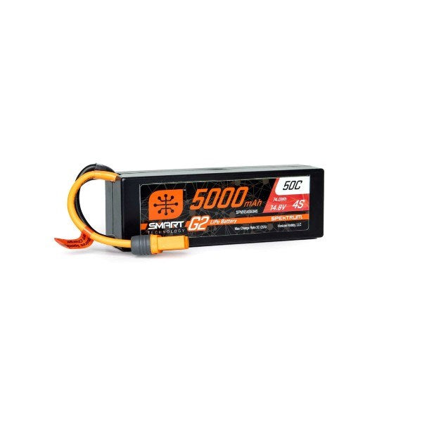 Spektrum SPMX54S50H5 5000mAh 4S 14.8V 50C Smart G2 Hard Case LiPo w/IC5 Connector (8055000727789)