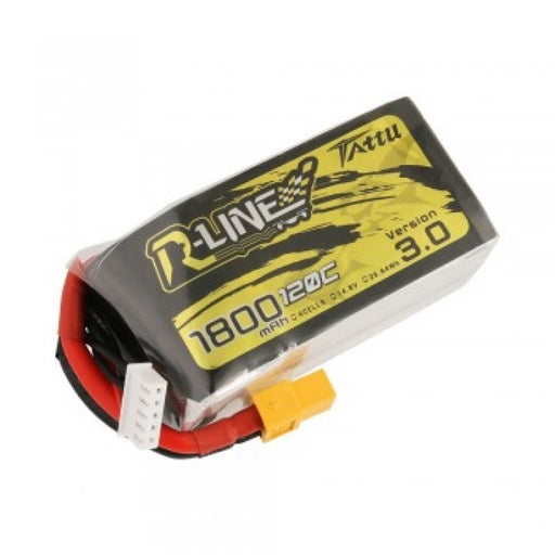 Tattu TA1800-4S120-RL3 2021 R-Line Version 3.0 1800mAh 14.8V 120C 4S1P 197g Lipo Battery Pack with XT60 Plug - Hobby City NZ