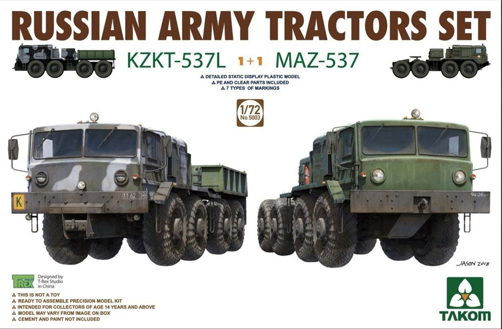 Takom 5003 1/72 RUSSIAN ARMY TRACTORS KZKT & MAZ (8339685834989)