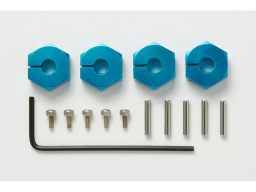 Tamiya 53823 Clamp Type Aluminum Wheel Hubs - Blue (5mm Thick 4pk) - Hobby City NZ (8195284369645)