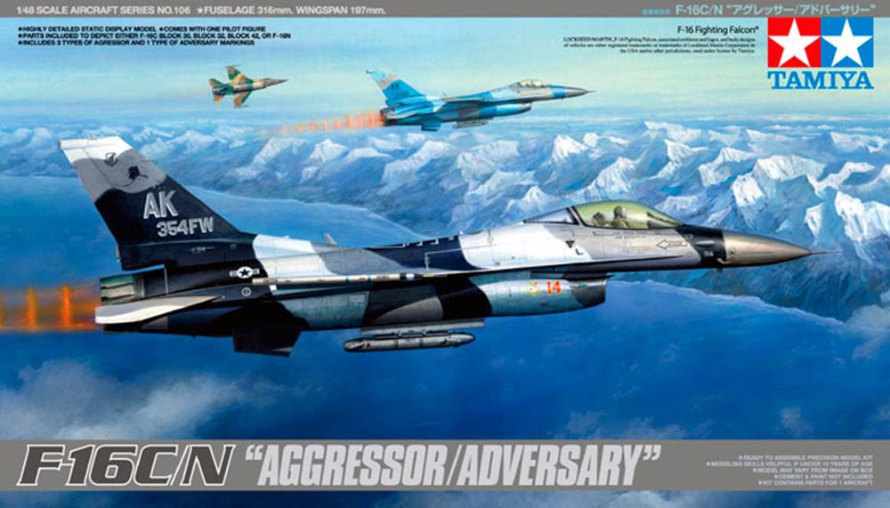 Tamiya 61106 1/48 F-16C/N Aggressor/Adversary (7537799758061)