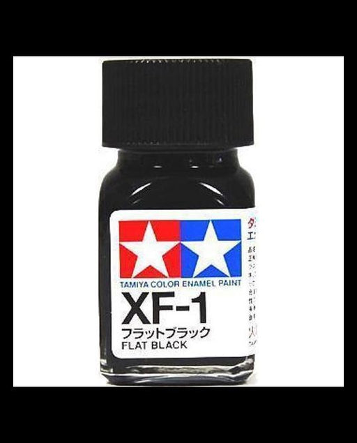 Tamiya 80301 XF-1 Enamel Flat Black 10ml (7540547387629)