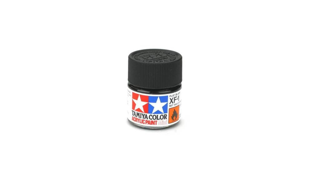 Tamiya 81701 XF-1 Flat Black Acrylic Mini Pottle 10ml (8225538834669)