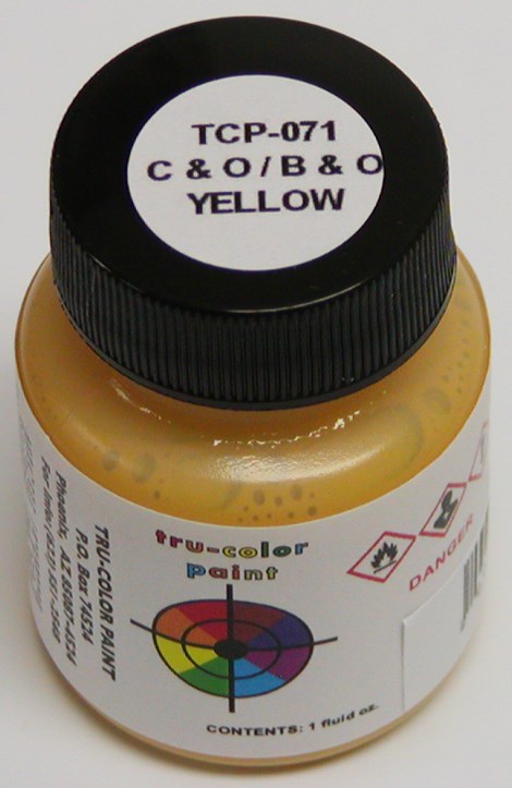 Tru-Color Paint 071 C&O/B&O Yellow 1oz (6630982549553)