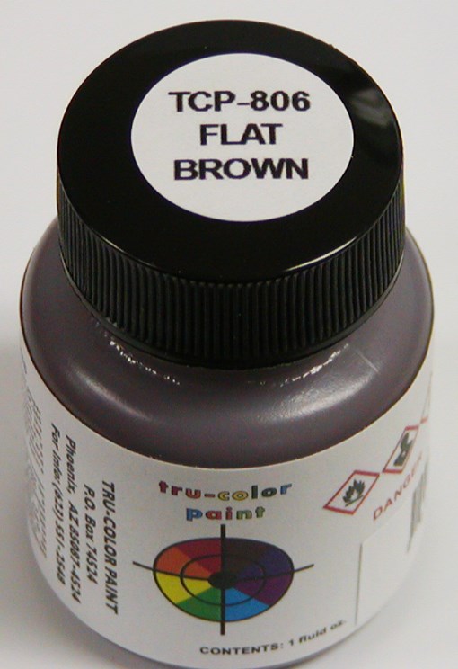 Tru-Color Paint TCP-806 FLAT BRUSHABLE BROWN (6630997426225)