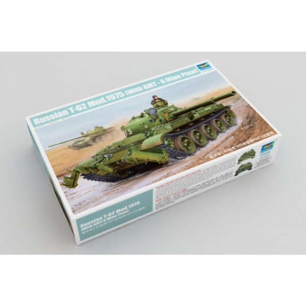 Trumpeter 01550 1/35 Russian T-62 Mod. 1975 w/KMT-6 Mine Plow (7635982713069)