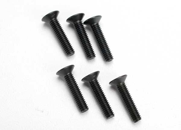 Traxxas 2547 - Screws 4x18mm countersunk machine (hex drive) (6) (8827584741613)