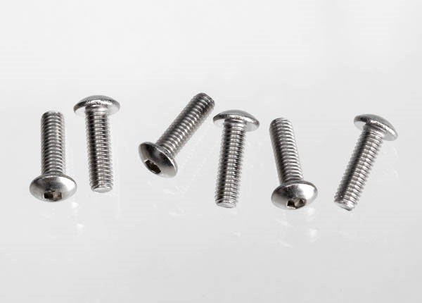 Traxxas 2577X - Screws 3x10 button-head machine (hex drive) (stainless steel) (6) (769149403185)