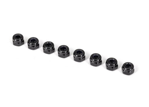 Traxxas 2745X Nuts 3mm nylon locking black (8) (8828009021677)