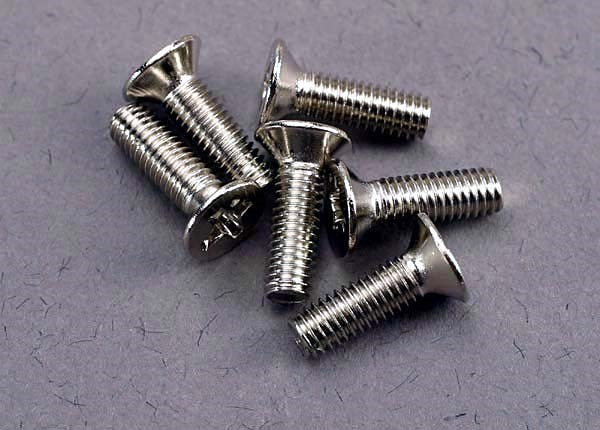 Traxxas 3177 - Screws 3x10mm countersunk machine (6) (7622647251181)