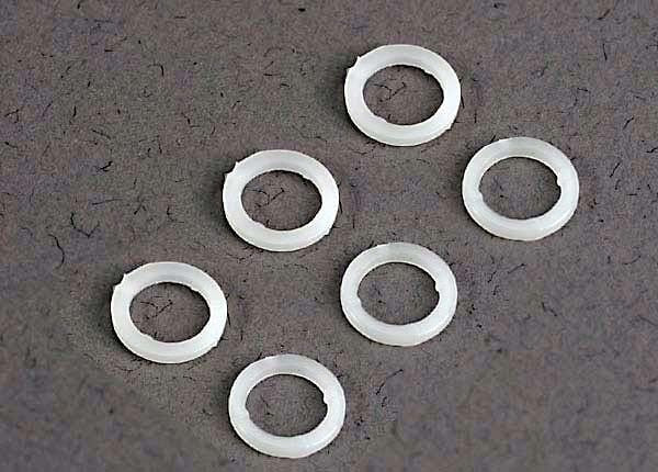 Traxxas 3685 - White plastic washers (5x8x1.0mm) (6) (7622647283949)